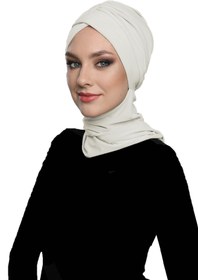 Resim elysianfidan Kardelen Atkılı Astarlı Krem Hazır Türban Tesettür Havuz Ve Dış Bone 