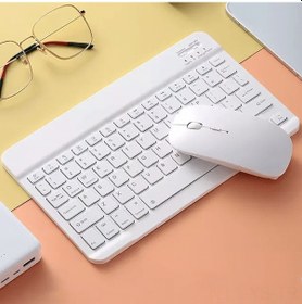 Resim Yunboo Bluetooth Klavye Ve Fare Seti - İnce Tasarım, Çift Mod Şarj, Beyaz Renk, Tablet Ve Pc Uyumlu Diğer 