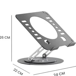 Resim Daisy Home Yüksekliği Ayarlanan 360° Dönebilen Alüminyum Ergonomik Laptop Standı, Laptop Yükseltici 10” ~ 15.6” 