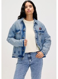 Resim Adelina Mavi Kadın Denim Ceket-mavi Mavi 