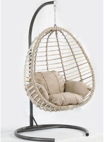 Resim Rattan Tekli Salıncak Bej 