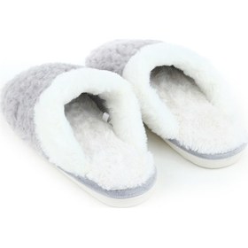 Resim Gezer Kışlık İçi Peluşlu Kadın Ev Bahçe Terlik - Gri 