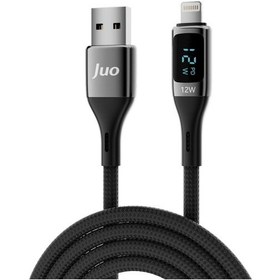 Resim 12w Dijital Ekranlı Usb-a Lightning iPhone Uyumlu İpad Örgülü Şarj Data Kablosu 2 Metre Sku: Smg8690010091444 
