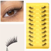 Resim 10 Çift Yarı Sahte Kirpik, Şeffaf Bant ile - Doğal Kedi Göz Etkisi. 5-13mm Yumuşak Sentetik Mink Saç Kirpik, Çoklu Ambalajda, Günlük Kullanım ve Özel Günler için Uygun. Hafif C/D Kıvrım Kirpik Stili, Zarif Bir Gelişme İçin 