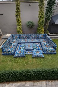 Resim mdhomecarpet Şark Köşesi Minder Takımı | Yer , Sırt Minderi, Etnik Desen, Salon ve Ev İçin 17 Parça Süngerli 