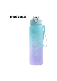 Resim 600ml/750ml/1000ml Spor Şişesi Zaman Ölçeği İle Açık Degrade Renk İçme Suyu 750-850ml Green-c 600ml To 1000ml 750-850ml Green-c 