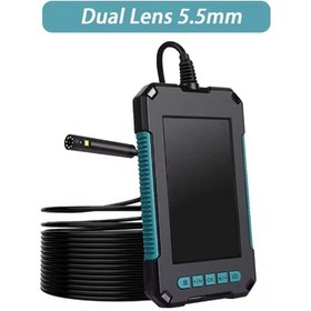 Resim Ekranlı Çift Kameralı 10 Mt Hafıza Kart Destekli Sert Kablo Yılan Endoskop Kamera 5.5 Mm 4.3 Inc 