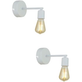 Resim Binay Beyaz 2'li Aplik Seti Yatak Odası-Yatak başı,Cafe,Restoran Beyaz 