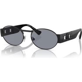 Resim Versace 2264 1261/1 56 Unisex Oval Siyah Metal Güneş Gözlüğü 