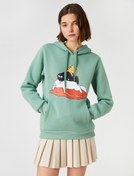 Resim Baskılı Sweatshirt Kapüşonlu Cepli İçi Polarlı 