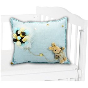 Resim Süslebabypartystore Takı Yastığı, Bubble Ve Tavşan Süslemeli - Mavi 