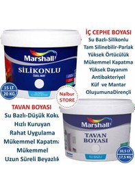 Resim Marshall Özel Mat Duvar Boyası 15Lt=20Kg+Silikonlu-Tam Silinebili (280416038) 