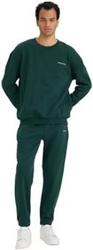 Resim DeFacto Boxy Fit 2'li Takım Bisiklet Yaka Baskılı Sweatshirt Eşofman Altı 