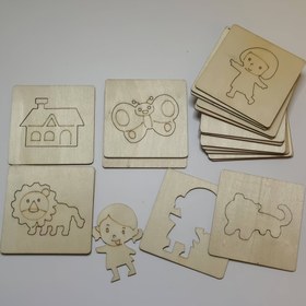 Resim 20 Adet Ahşap Şablon Sanatı Seti - Rastgele Desenler DIY Boyama, Boyama ve El Sanatları Projeleri için, Ev Dekoru ve Özel Hediyeler için Mükemmel, El Sanatları Malzemeleri | Rastgele Desen Şablonları | Ahşap Şablon Malzemesi, Şablon Sanatı Malzemeleri 