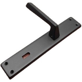 Resim Piramit Siyah Lüx Kare Aynalı Oda Kapı Kolu 5 Takım 