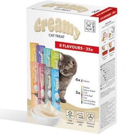 Resim M-Pets Creamy 8 Lezzet Ek Besin ve Kedi Ödülü 25 Adet x 15 Gr 