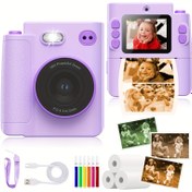 Resim LETING Çocuklar İçin Anında Baskı Kamerası 3s Renkli Fotoğraflar (Turuncu) | Çift Lens & 12 Kalem ile STEM Öğrenme Oyuncağı | 1080P Dokunmatik Ekran, 10+ Filtre | 3-12 Yaş Kız ve Erkek Çocukları için Doğum Günü Hediyesi 