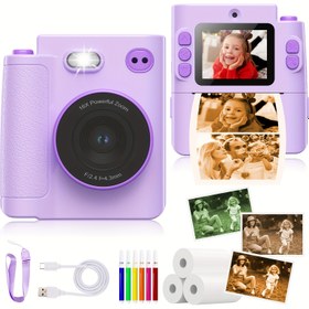 Resim LETING Çocuklar İçin Anında Baskı Kamerası 3s Renkli Fotoğraflar (Turuncu) | Çift Lens & 12 Kalem ile STEM Öğrenme Oyuncağı | 1080P Dokunmatik Ekran, 10+ Filtre | 3-12 Yaş Kız ve Erkek Çocukları için Doğum Günü Hediyesi 