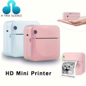 Resim Cepli Mini Taşınabilir Termal Fotoğraf Yazıcı, Mürekkepsiz Baskı Etiket, Notlar, Faturalar ve Etiketler için Hediye Etiketleri - Mavi & Pembe 