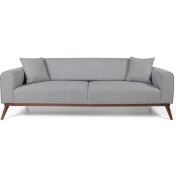 Resim Perla Sofa Seneca Yataklı Kanepe Keten Gri Kazayağı 
