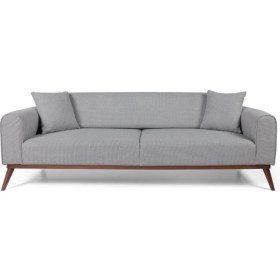 Resim Perla Sofa Seneca Yataklı Kanepe Keten Gri Kazayağı 