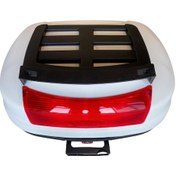 Resim Firstbag Top Case 44 Litre Cargo Sırt Dayamalı Beyaz Motosiklet Arka Çanta 