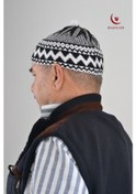 Resim Kırçıllı Triko Örme Hacı Takkesi Standart Beden Siyah 