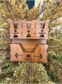 Resim 10kdekor Ahşap Posta Kutusu Apartman Ortak Posta Faturalık AHFAT01 