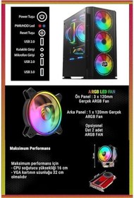Resim Zeiron Omen X60 I5-3470 16gb Ram 256gb Ssd Rx550 4gb Oyuncu Masaüstü Bilgisayar 
