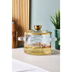 Resim Sean Gold 1300 ml Borosilikat Cam Tencere 