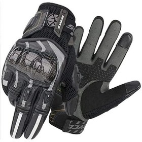 Resim Motoanl Karbon Fiber Koruma Deri Microfiber Eldiven Gri - Siyah 