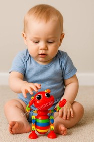 Resim Sevimli Eğitici Sök Tak Renkli Akrobat Karınca Montessori Eğitici Oyuncak 