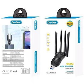Resim Go-Des GD-WPS015 Wi-Fi USB Adaptörü 900Mbps - Siyah 