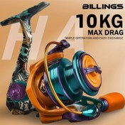 Resim BILLINGS HA 1000-6000 Serisi Döner Makara, 5.2:1 Yüksek Dişli Oranı, Süper Hafif Metal Makara, Değiştirilebilir Tutacak, Tatlısu ve Tuzlu Su Balıkçılığı İçin Dayanıklı Metal Balıkçılık Makarası 