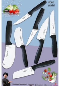Resim Eco Serisi Mutfak Bıçak Seti Et Sebze Börek 7 Li Set Mft-7856 Siyah 
