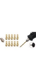 Resim Depomega Pirinç Mandren Pens Seti 11 Parça 0.5-3.2 mm Kalite Aksesuarlar İçin 