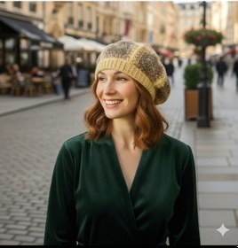 Resim Kemzey Handmade El Yapımı Ressam Beresi , Kadın Ressam Bere, Renkli Kadın Bereleri Açık Sarı 