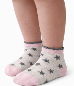 Resim SOLDE SOCKS 3’lü Set Kız Çocuk Pamuklu Çorap - Yıldız Desenli, Günlük Kullanım, Kaliteli 