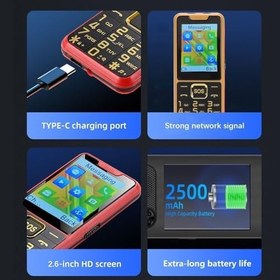 Resim Generic Yaşlılar Cep Telefonu, 4G Yaşlılar Günlük Kullanım İçin Singli Telefon (GOLD) 