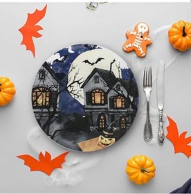 Resim Halloween Blue Servis Tabağı 26 Cm 19951 Açık Gri 