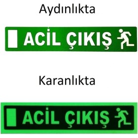 Resim Acıl Çıkış Sticker Lümen Özellikli Fosforlu Karanlıkda Görünme Özelliğine Sahip 