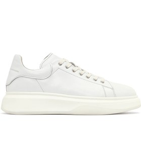 Resim Derimod Erkek Beyaz Bağcıklı Kalın Tabanlı Deri Sneaker 25WFD632318 