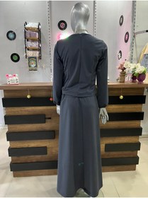 Resim Sublime Butik Tesettür Kadın Etekli Fiyon Detay Bluzlu Takım Gri 