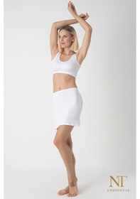 Resim Nt Underwear Bambu Mini Etek Astarı, Mini Jupon - Doğal Kumaş, Modern Kalıp. Beyaz 