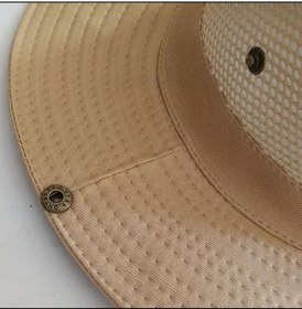 Resim Reva Snap Düğmeli Yürüyüş Ve Avcılık Panama Şapkası Fileli Unisex Bej 