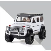 Resim Mercedes G65 Egzoz Dumanlı Model Metal 1-24 4 Kapı Bagaj Kaput Açılır Işıklı Sesli Benz Beyaz 