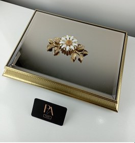 Resim Aynalı Kutu Gondol Şekerlik Sunumluk Söz Nişan Kız İsteme Çikolatalık Dekoratif Obje Biblo Süs Eşya 39 Gold 