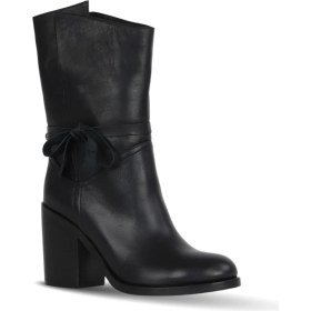 Resim Bueno Shoes Siyah Zig Deri Kadın Topuklu Bot 30WB4035 30WB4035 