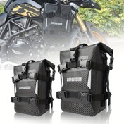 Resim SOYAVISION Yansıtıcı Motosiklet Kuru Çanta Tampon Çarpışma Barı Çantası 7L-9L ve 11L-13L - Sokak Turizmi, Kir Bisikleti, ATV için Güvenli Kayışlarla Dayanıklı Yüksek Kaliteli Ayarlanabilir Sissy Bar / Sele Rafı / Fender Montaj Çantası (Siyah), Macera Ekipmanları Depolama | Şık Depolama Tasarımı | Sağlam Montaj Sistemi, Motosiklet Sele Çantaları 