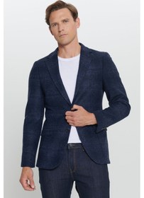 Resim AC&Co / Altınyıldız Classics Erkek Lacı Slim Fit Dar Kesim Mono Yaka Yünlü Ceket Lacı 